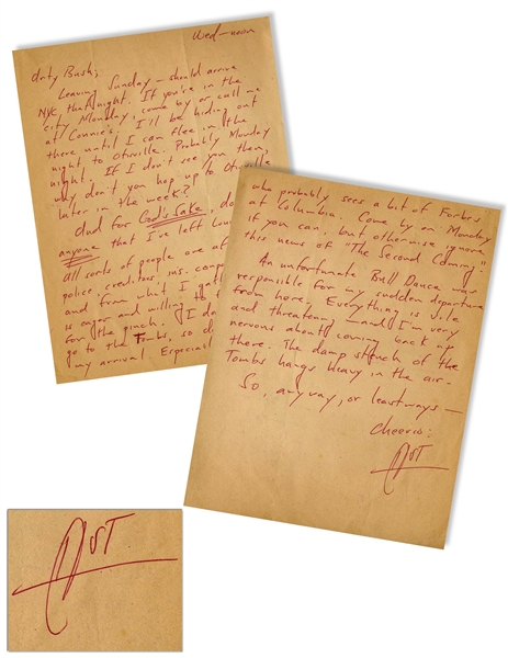 Hunter S. Thompson Autograph Letter Signed -- ''...all sorts of people are after me - police, creditors, ins. companies...''
